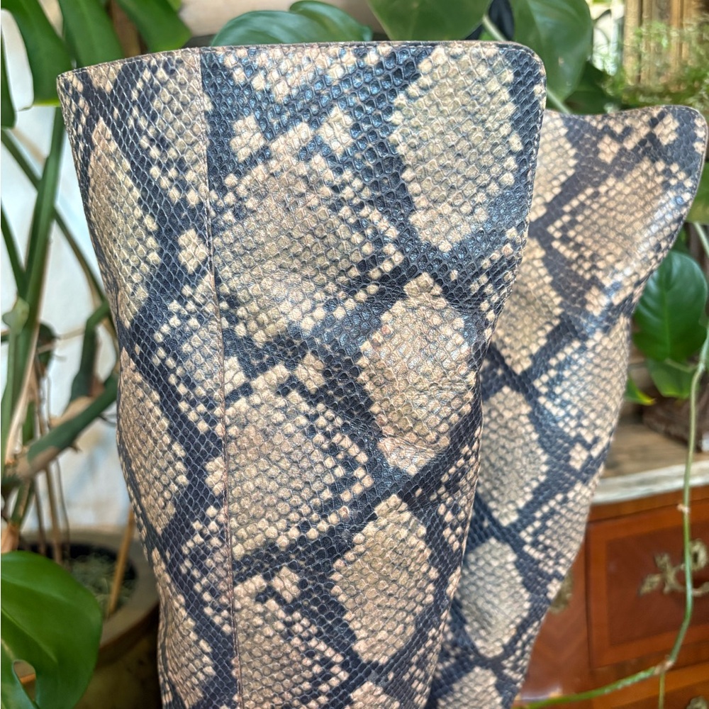 Sam Edelman Python Print Knee-High Boots Size 9 - image 7